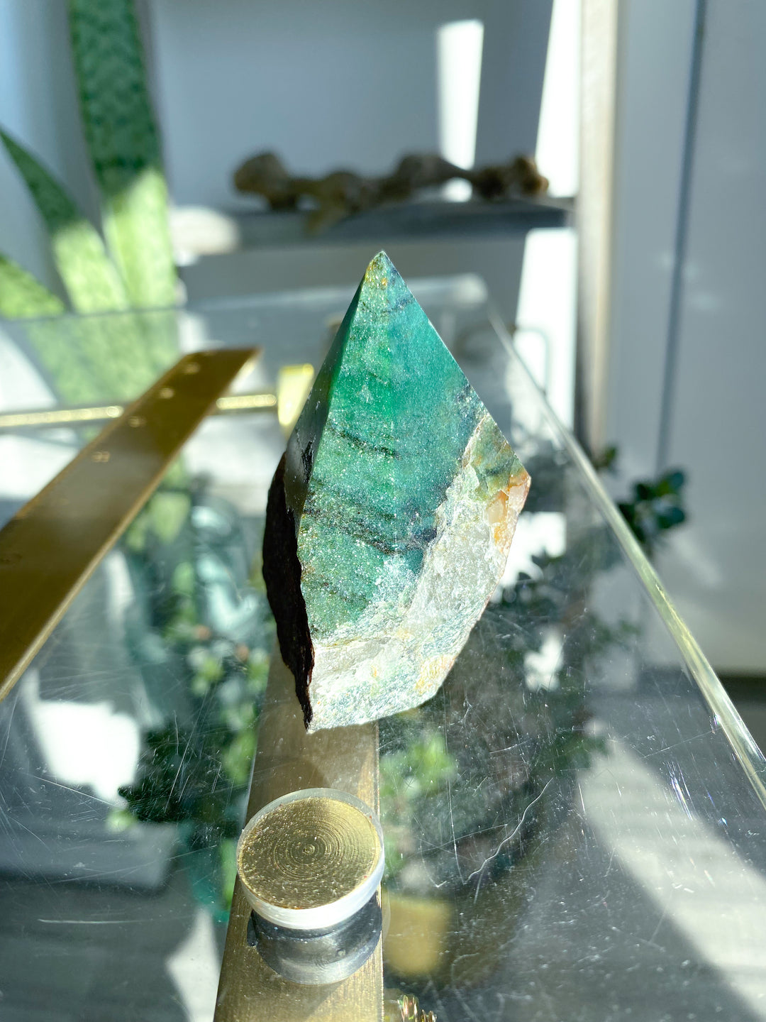 Quartz, Hematite and Green Aventurine Top Polish Point #6
