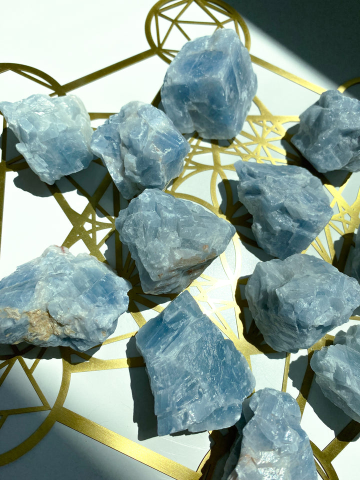 Blue Calcite Gummy Chunk - Raw Blue Calcite