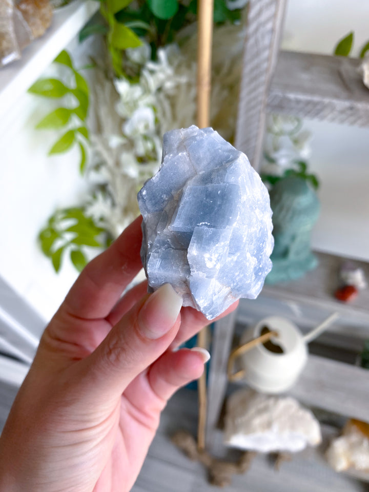Blue Calcite Gummy Chunk - Raw Blue Calcite