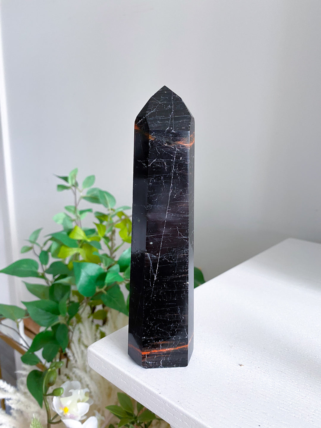 Black Tourmaline Tower 6.5" - Six Sided