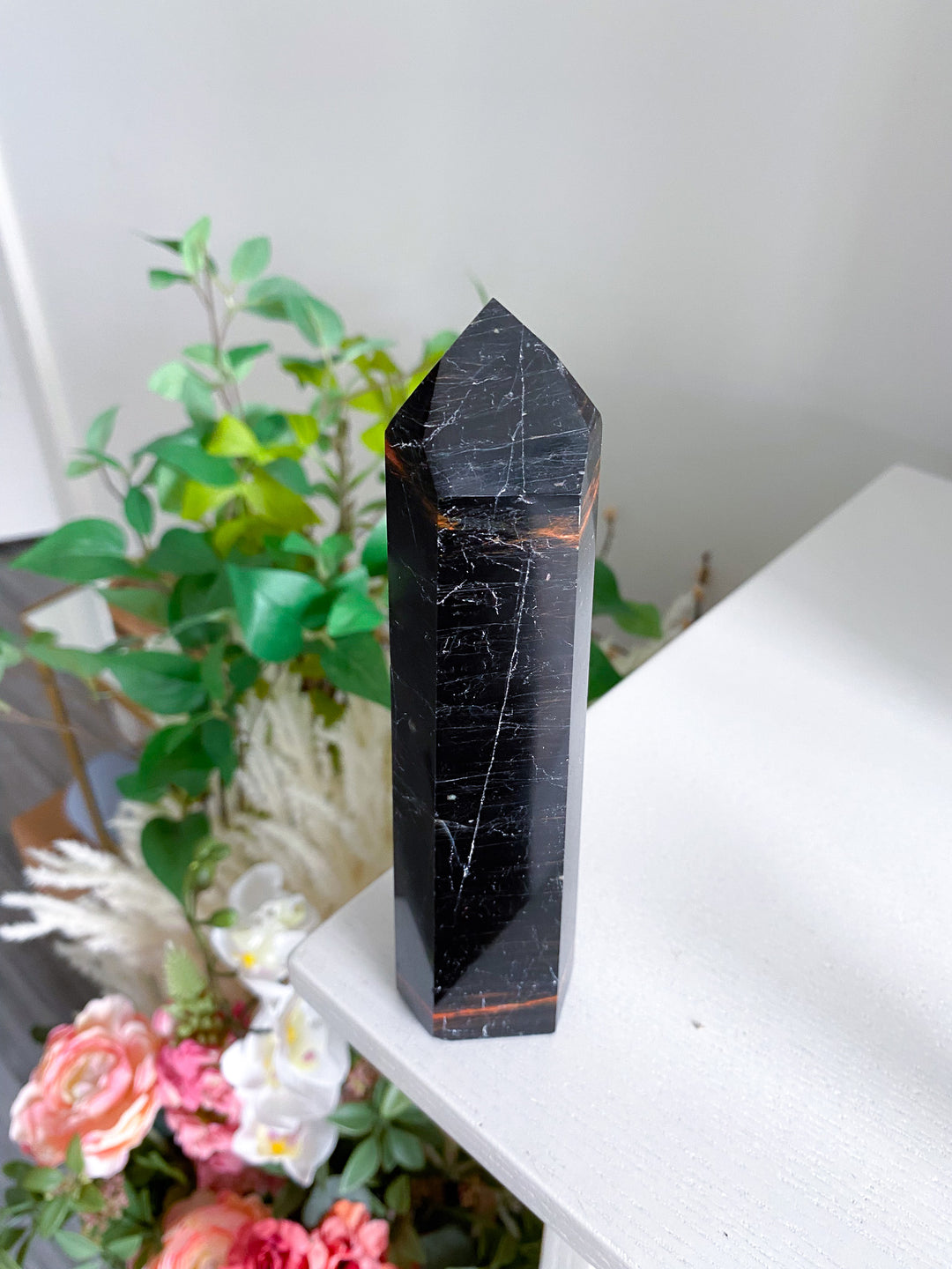 Black Tourmaline Tower 6.5" - Six Sided