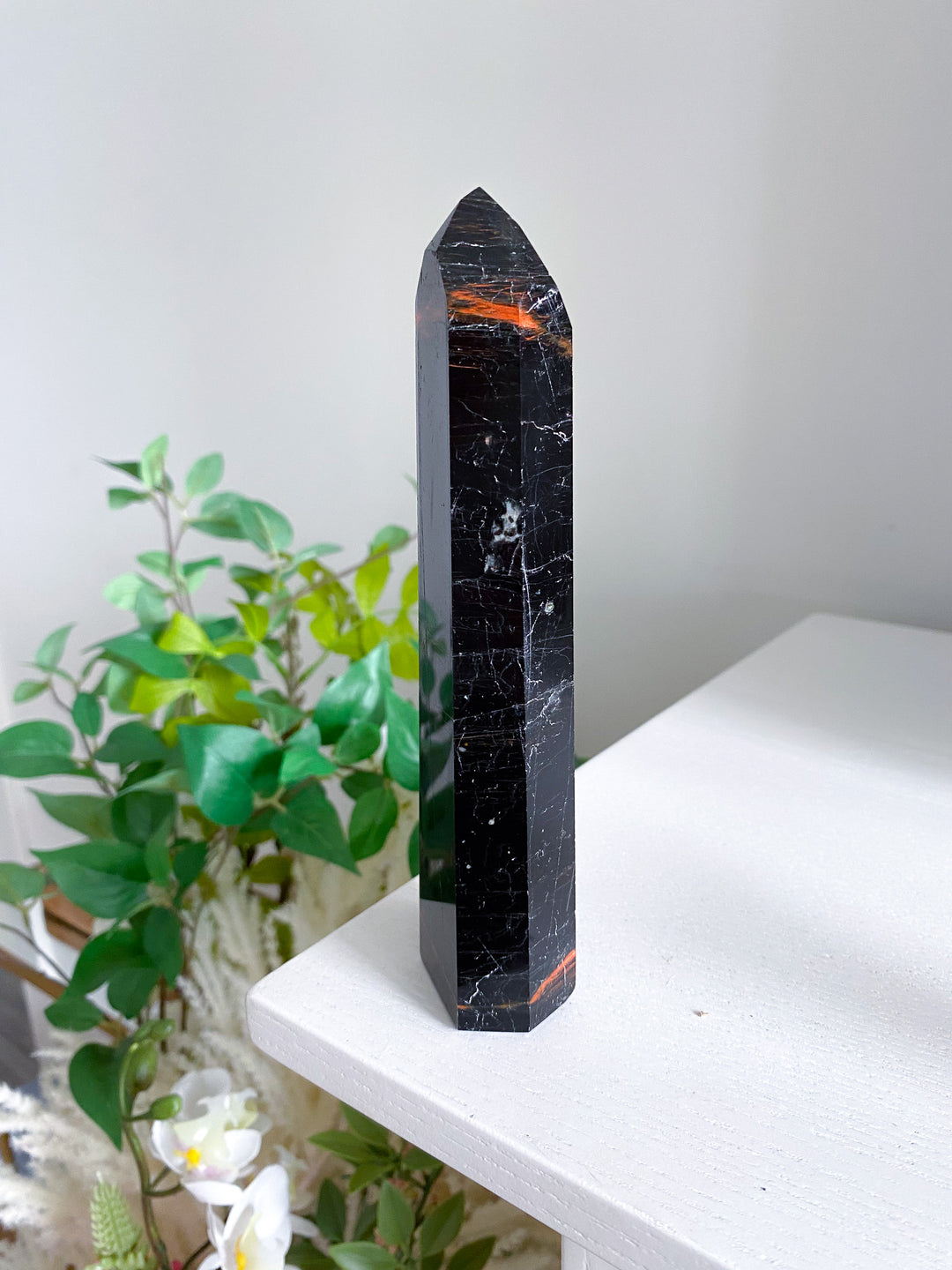 Black Tourmaline Tower 6.5" - Six Sided