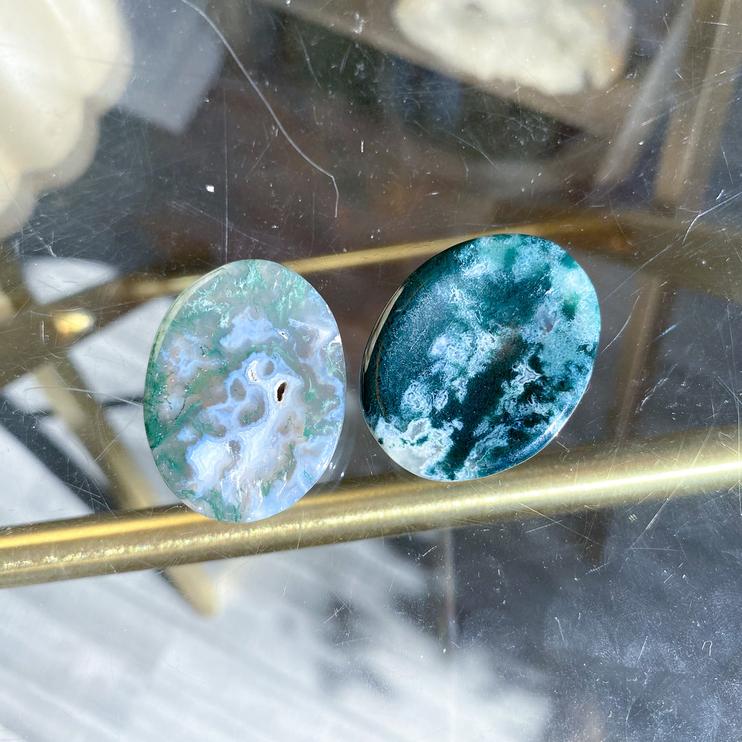 Moss Agate Worry Stone - Choose Your Piece