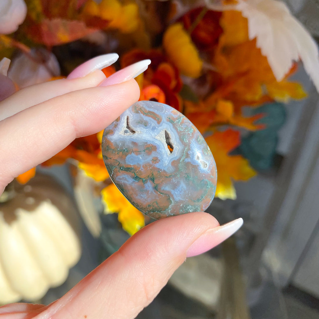 Moss Agate Worry Stone - Choose Your Piece