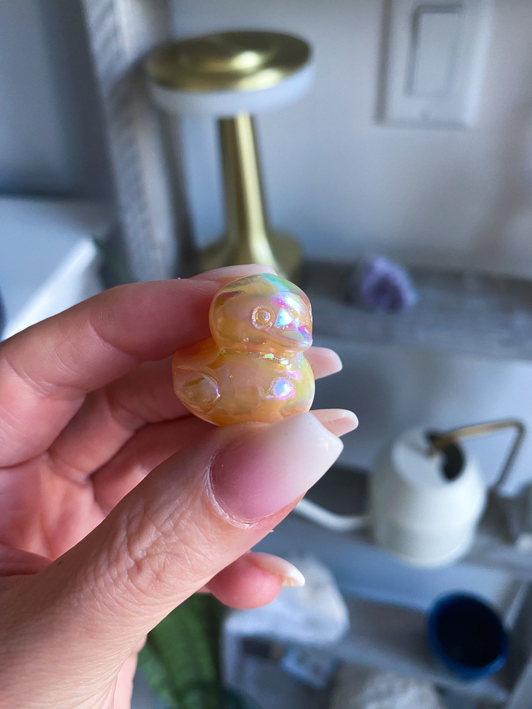 Yellow Angel Aura Calcite Duckie