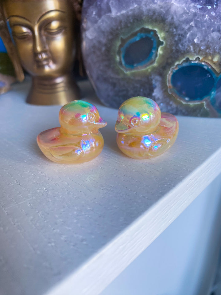 Yellow Angel Aura Calcite Duckie
