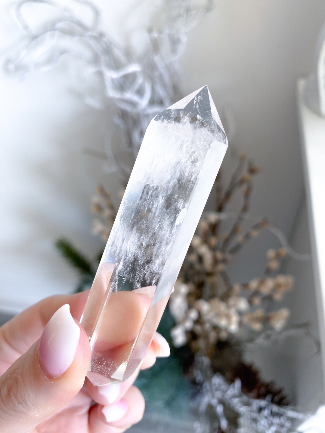 Double Terminated Clear Quartz Wand #1 Imperfect
