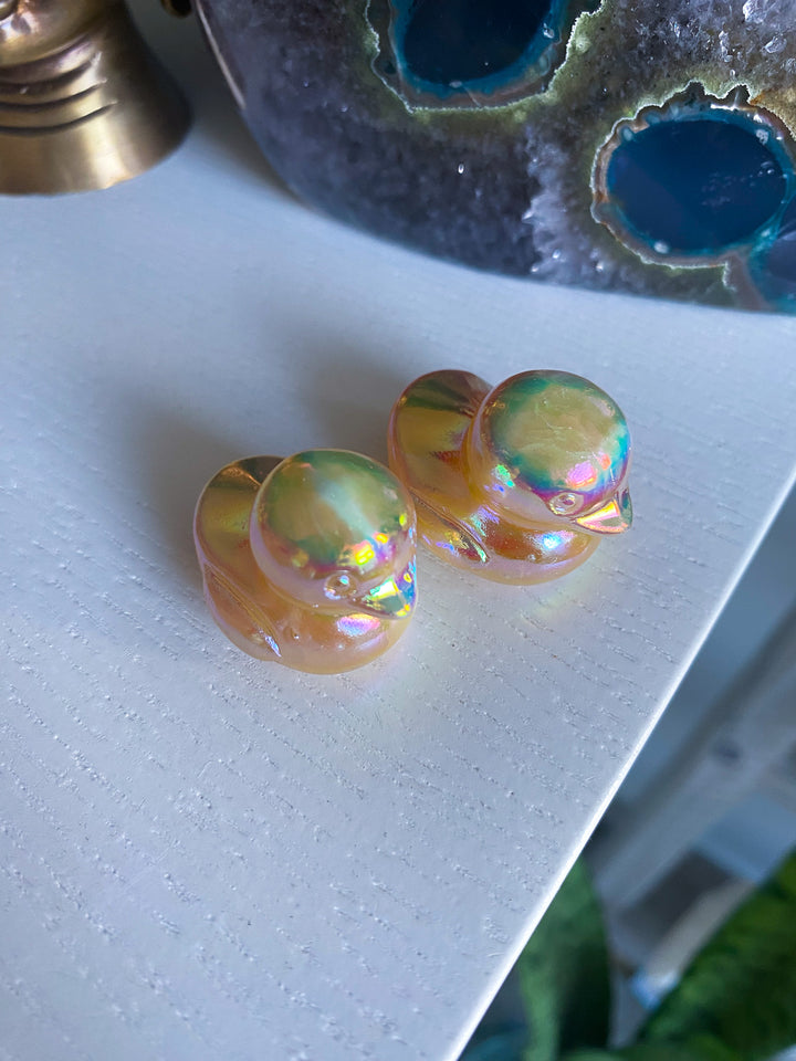 Yellow Angel Aura Calcite Duckie