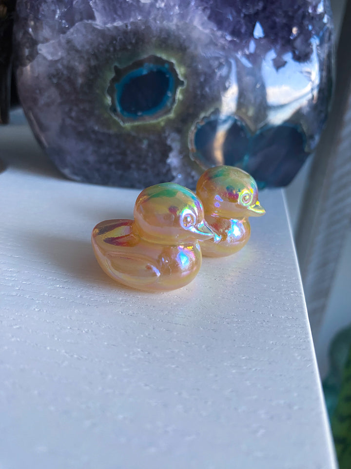 Yellow Angel Aura Calcite Duckie