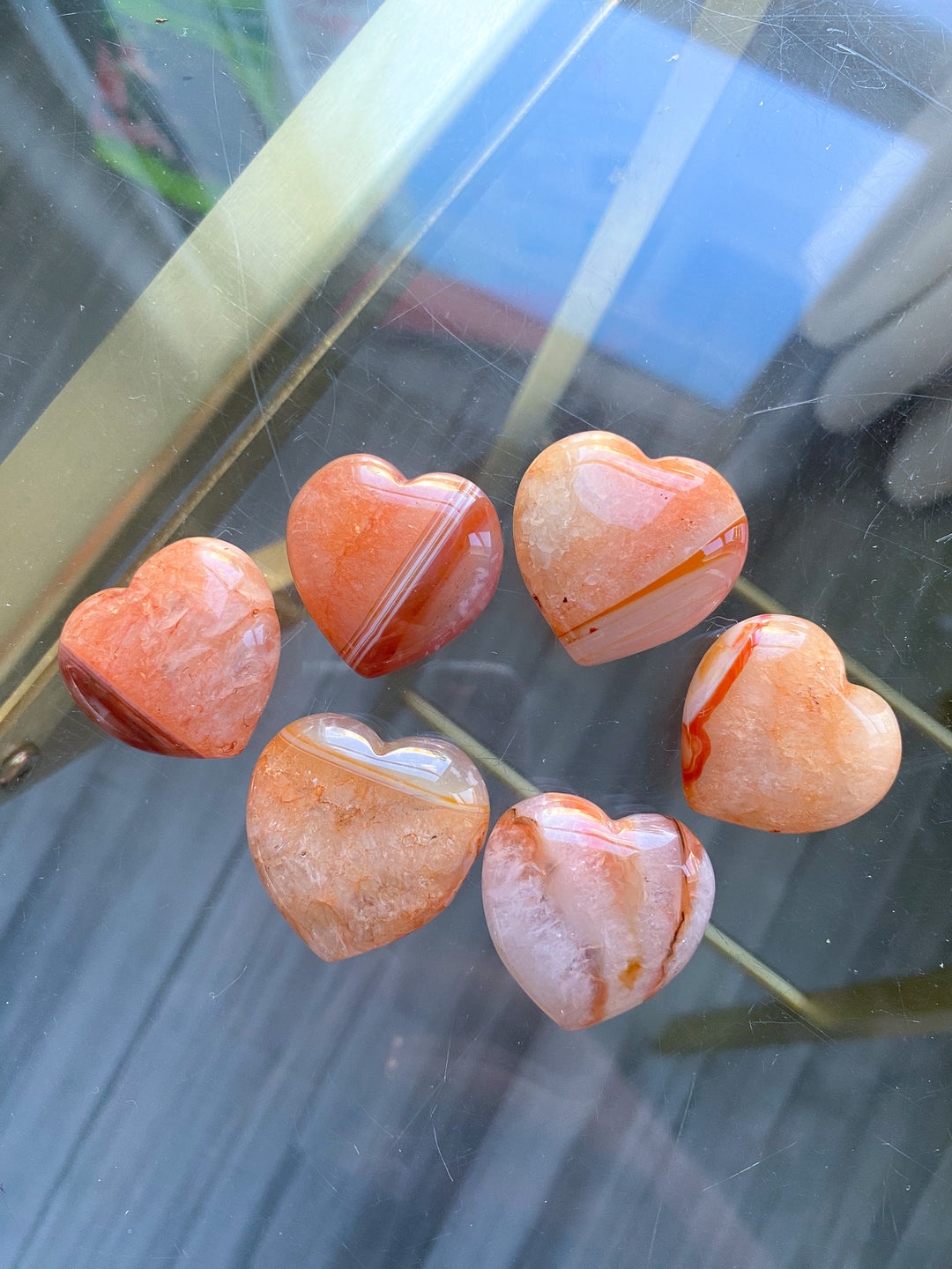 Light Orange Carnelian Mini Heart