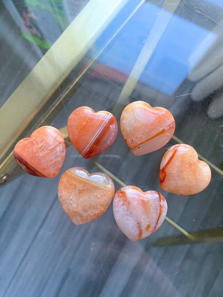 Light Orange Carnelian Mini Heart