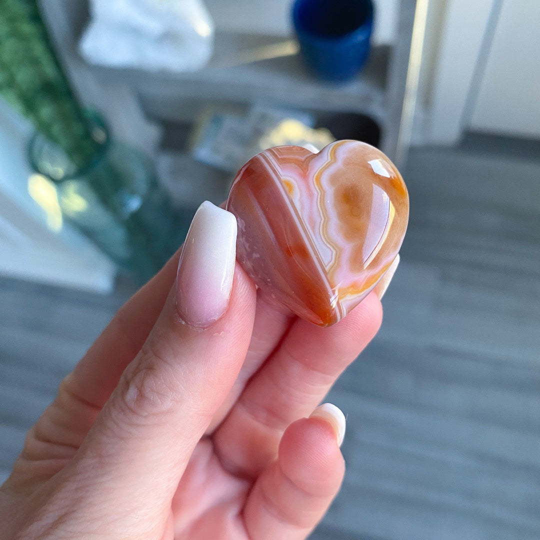 Light Orange Carnelian Mini Heart