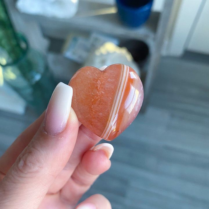 Light Orange Carnelian Mini Heart