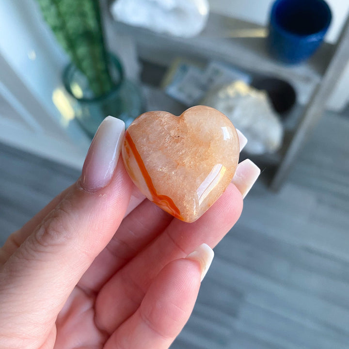 Light Orange Carnelian Mini Heart
