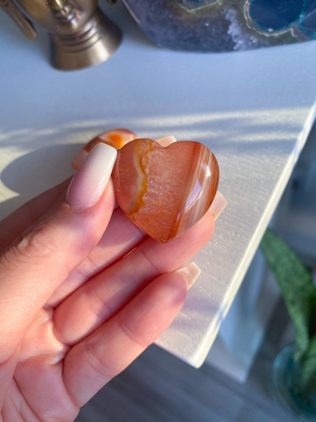 Light Orange Carnelian Mini Heart