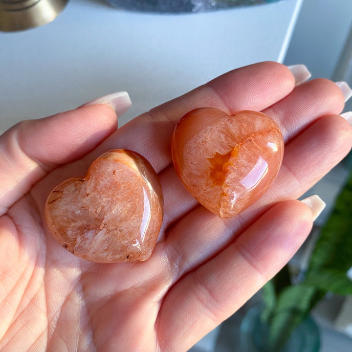 Light Orange Carnelian Mini Heart