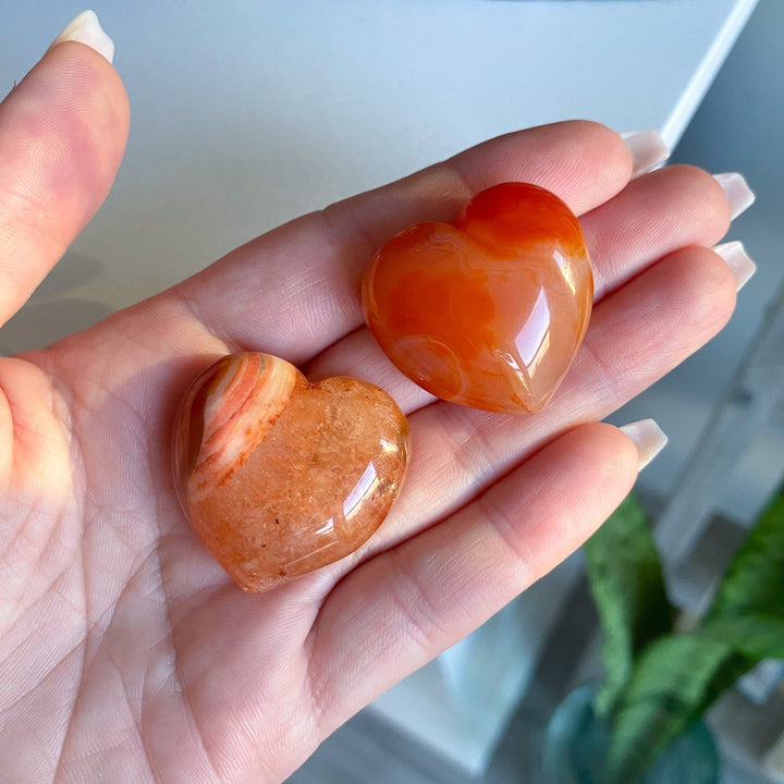 Light Orange Carnelian Mini Heart