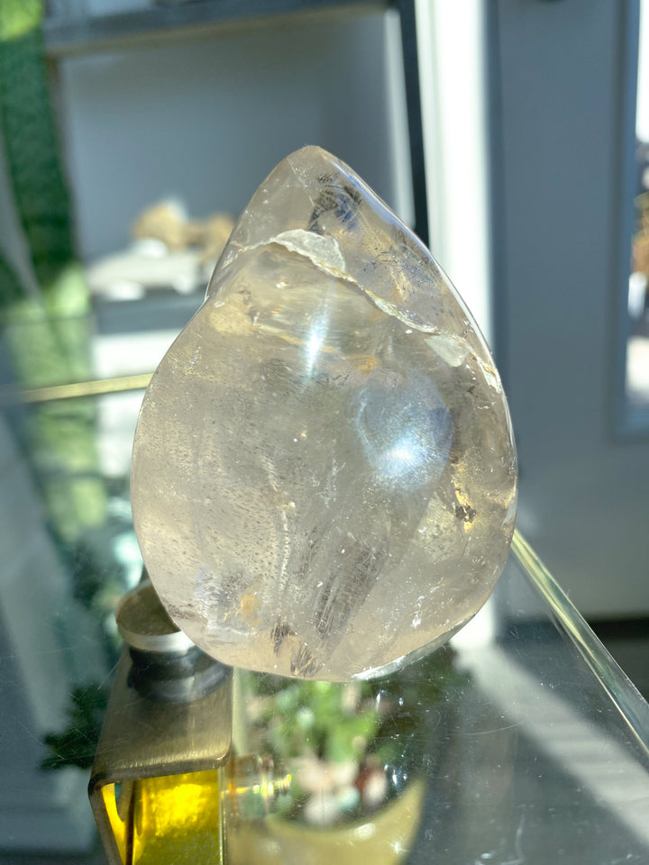 Clear Quartz Flame w/ Rainbows, Inclusions #2