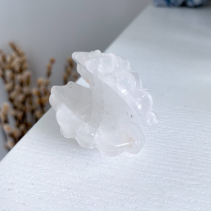 White Quartz Clam Shell #1