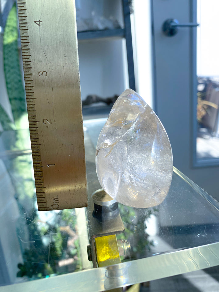 Clear Quartz Flame w/ Rainbows, Inclusions #2