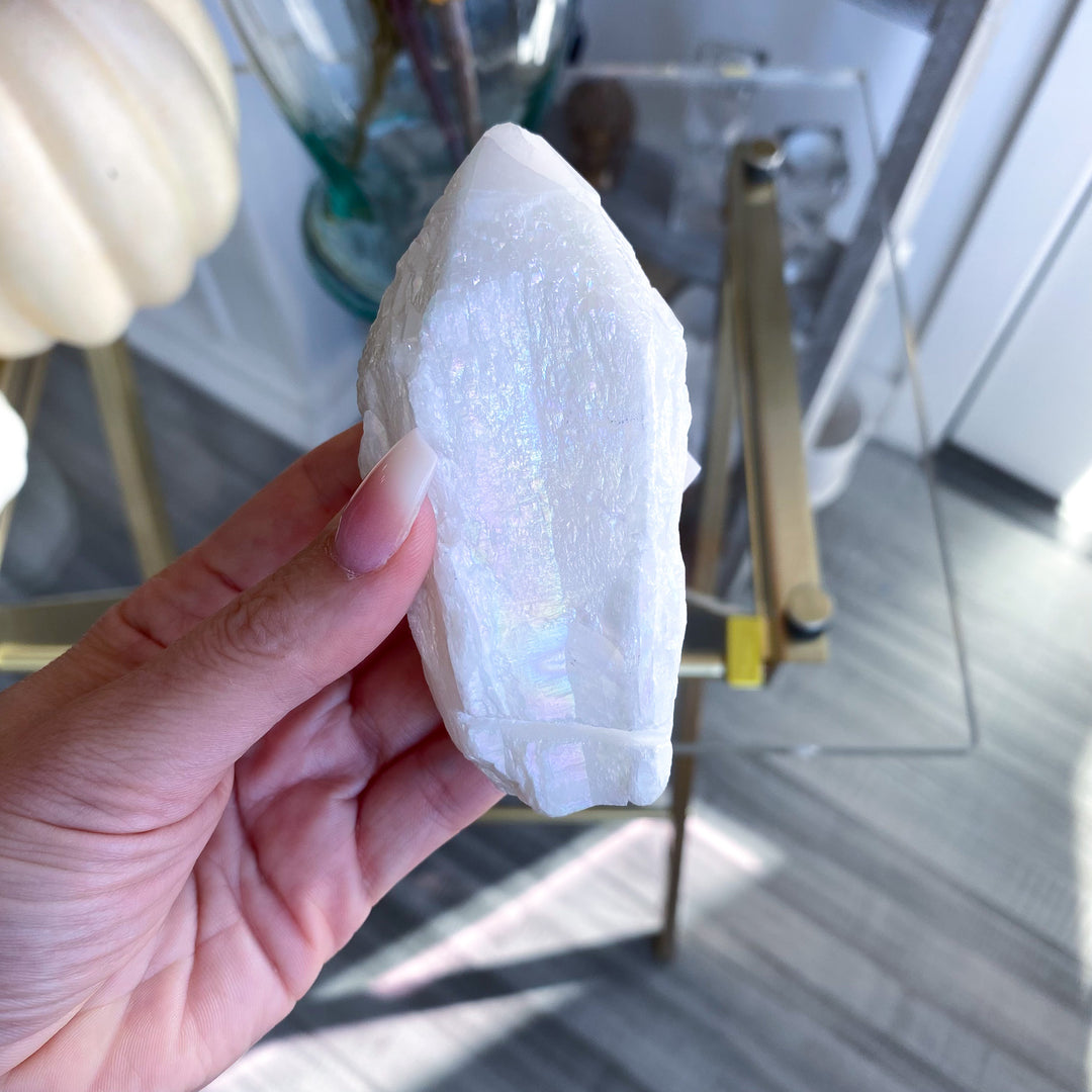 XL Angel Aura Quartz Rough Point 