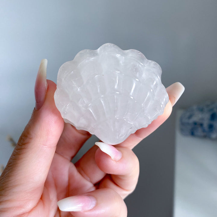 White Quartz Clam Shell #1