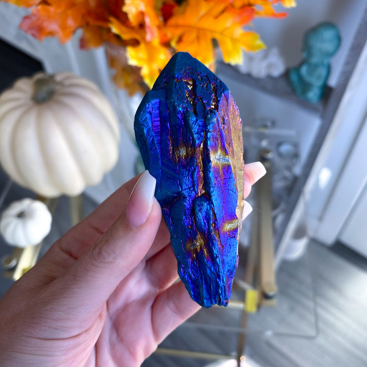 XL Blue Titanium Aura Quartz Point 
