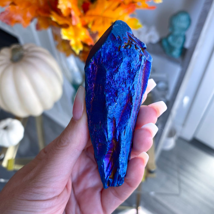 XL Blue Titanium Aura Quartz Point 