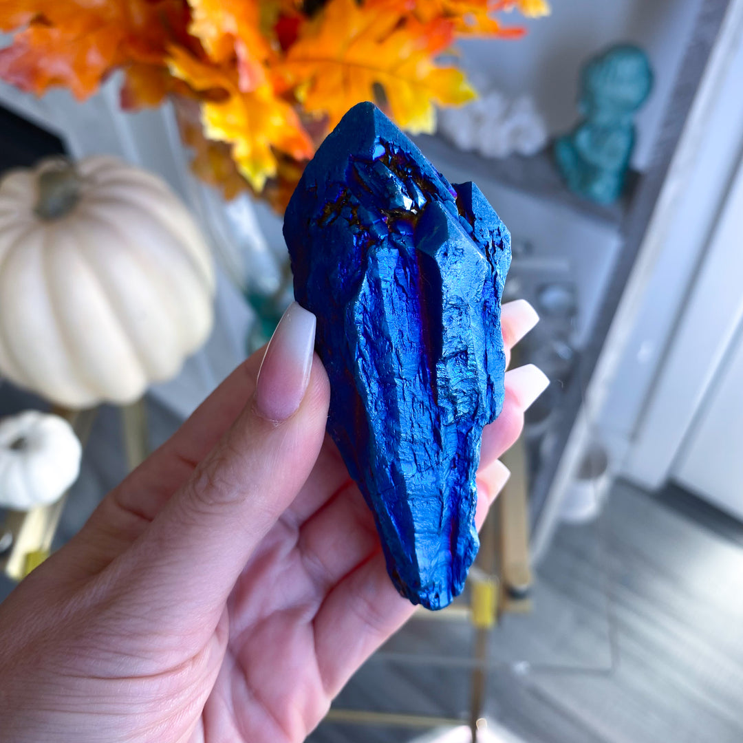 XL Blue Titanium Aura Quartz Point 