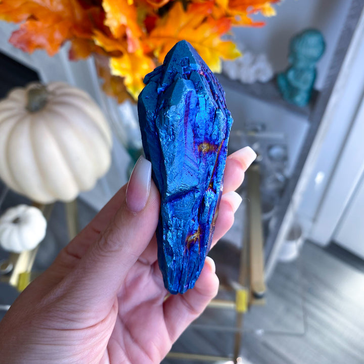 XL Blue Titanium Aura Quartz Point 