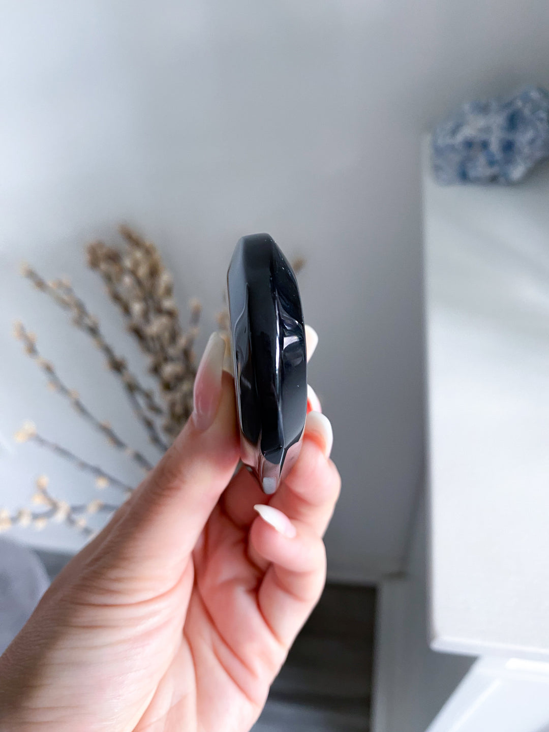 Druzy Black Agate Heart #3