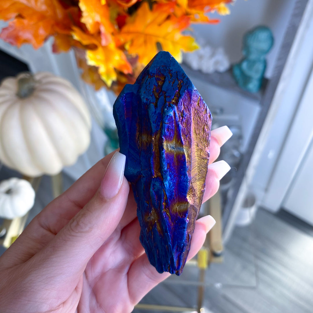 XL Blue Titanium Aura Quartz Point 