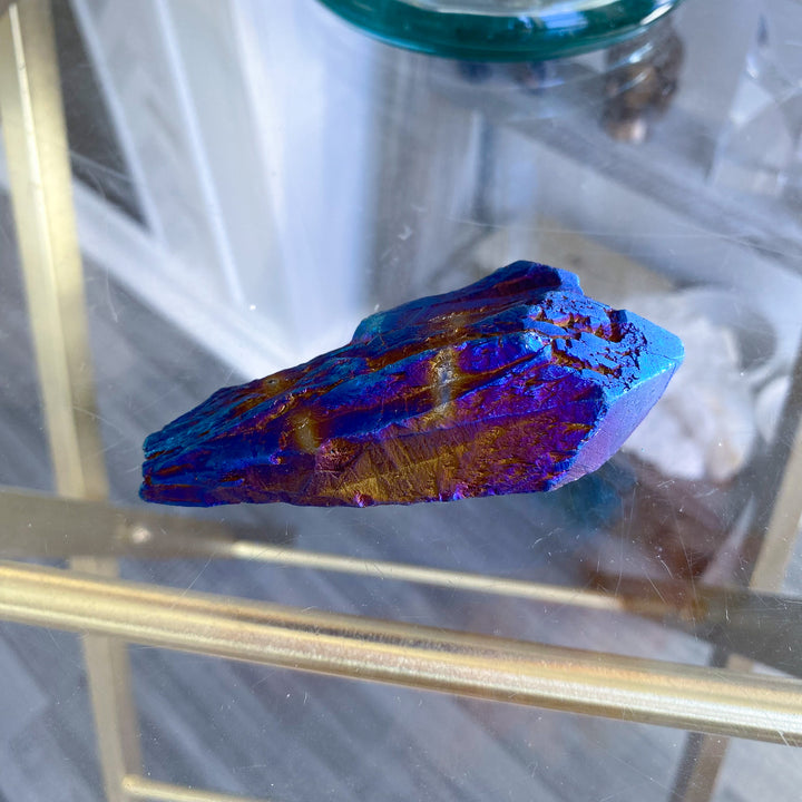 XL Blue Titanium Aura Quartz Point 