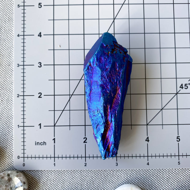 XL Blue Titanium Aura Quartz Point 