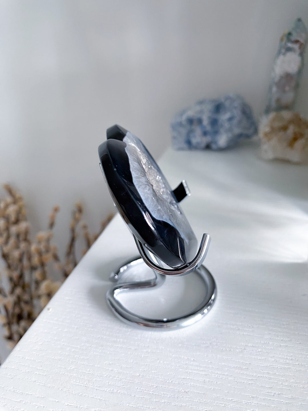 Druzy Black Agate Heart #3