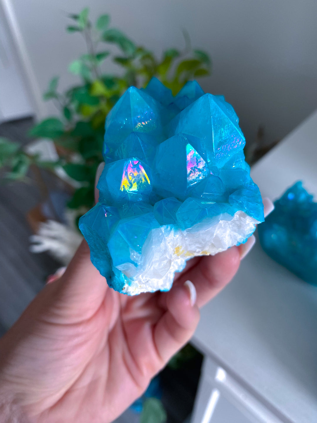 Large Blue Aura Quartz Cluster - Chipped