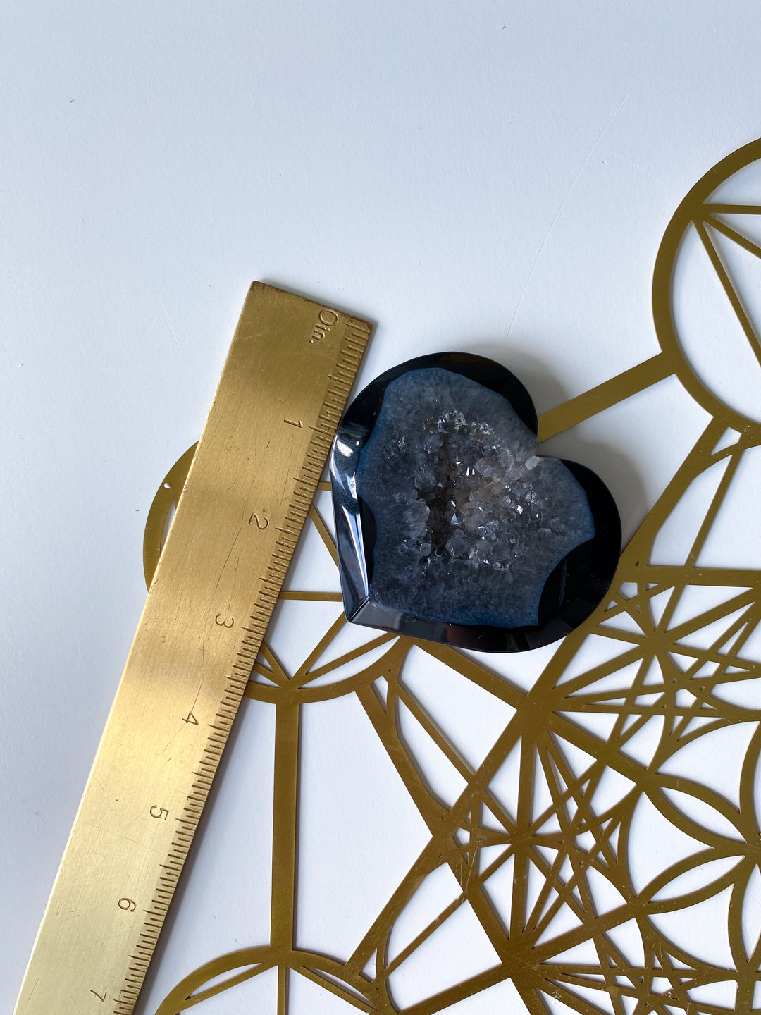 Druzy Black Agate Heart #3