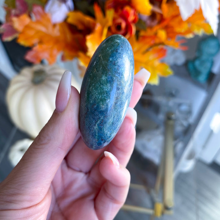Ruby in Kyanite Palm Stone with Green 