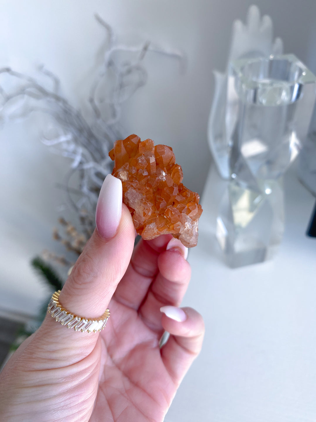Natural Tangerine Quartz Mini Cluster #1
