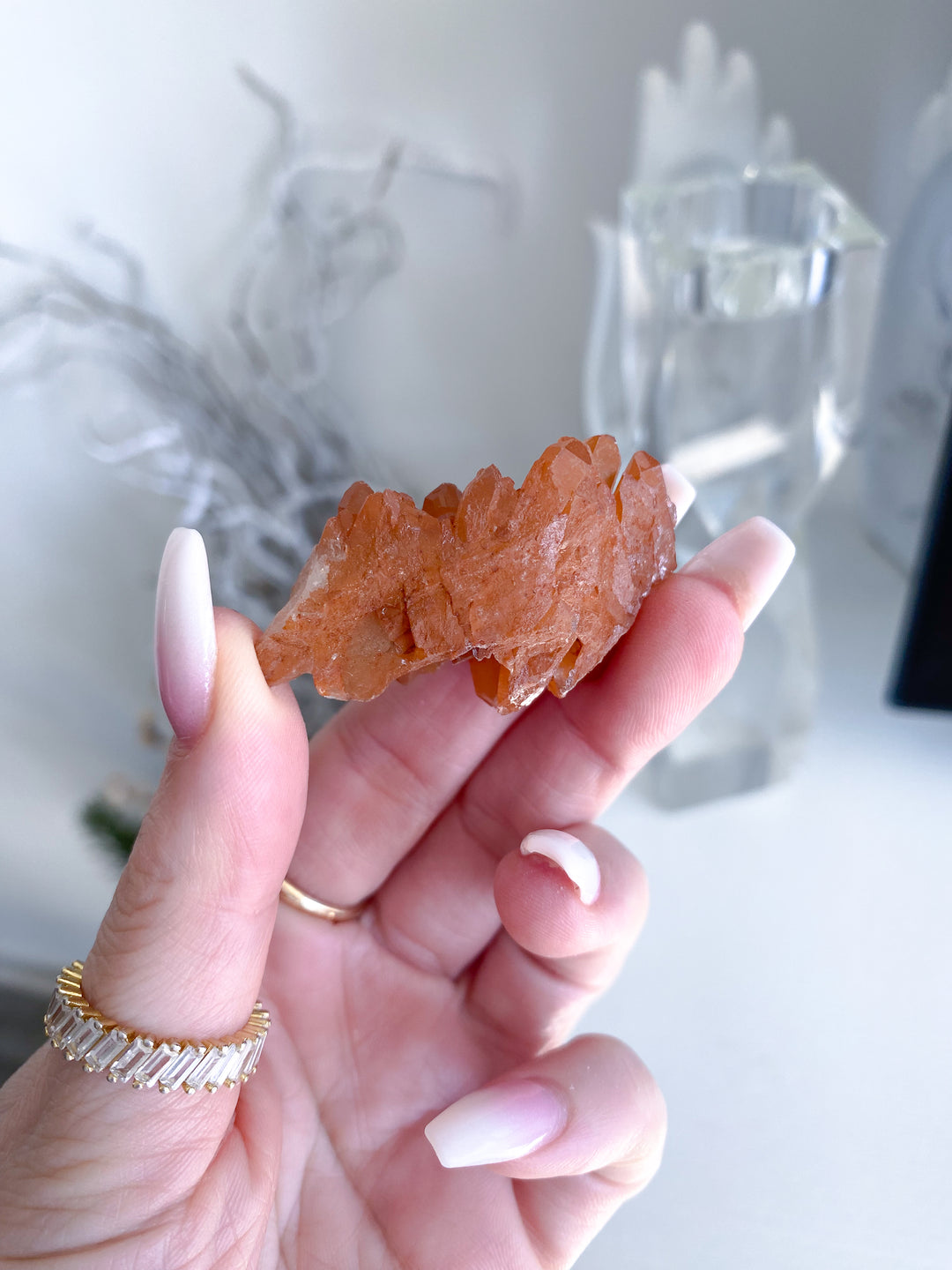 Natural Tangerine Quartz Mini Cluster #1