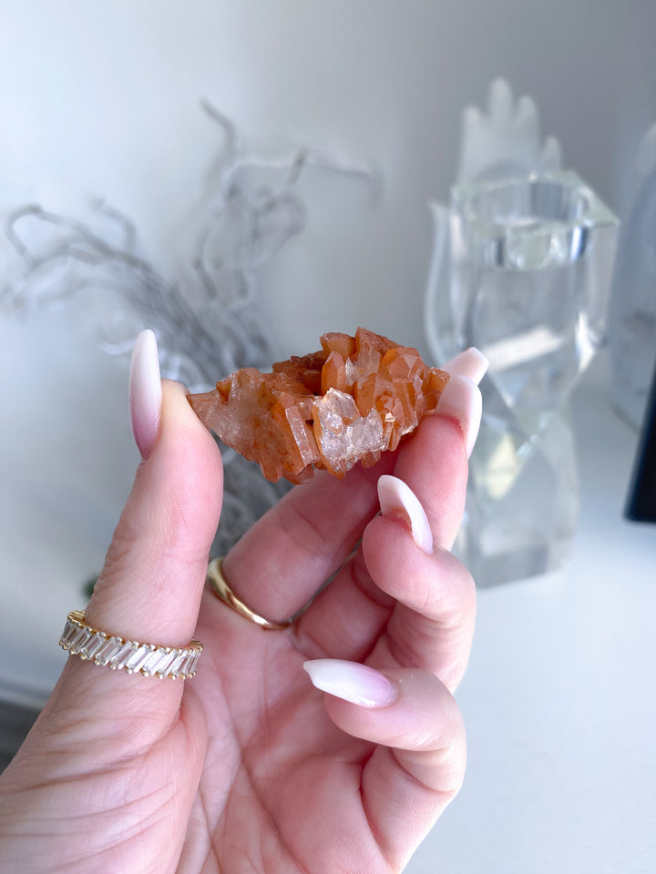 Natural Tangerine Quartz Mini Cluster #1