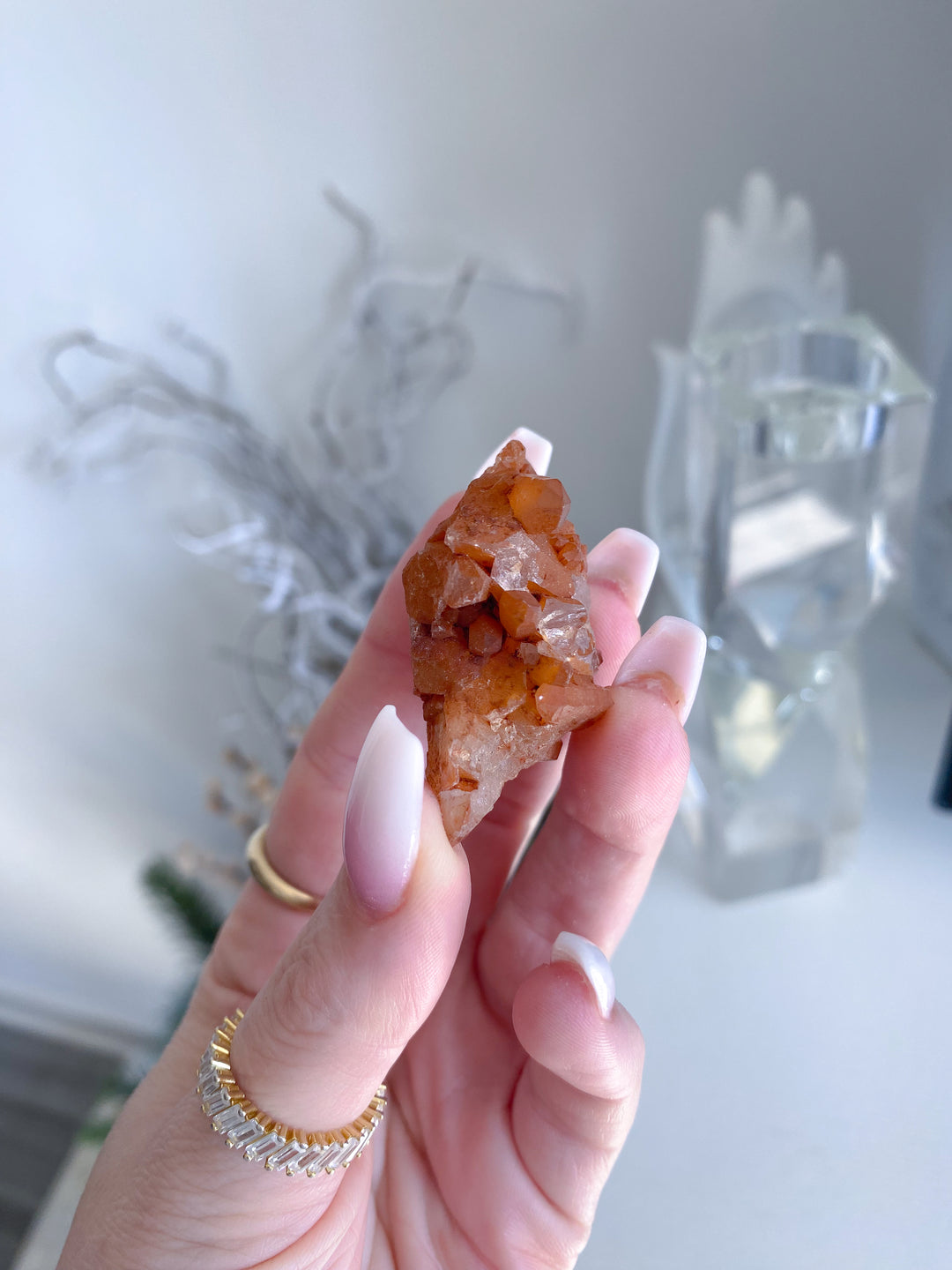 Natural Tangerine Quartz Mini Cluster #1