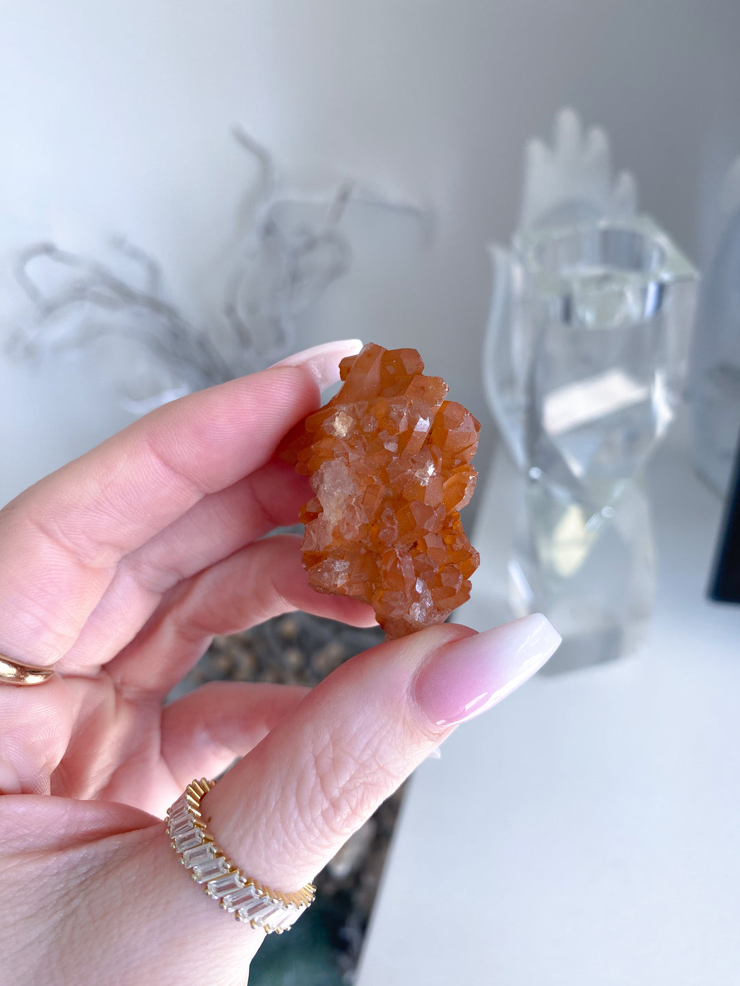 Natural Tangerine Quartz Mini Cluster #1