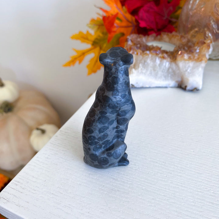 Dark Leopard Skin Jasper Leopard Carving