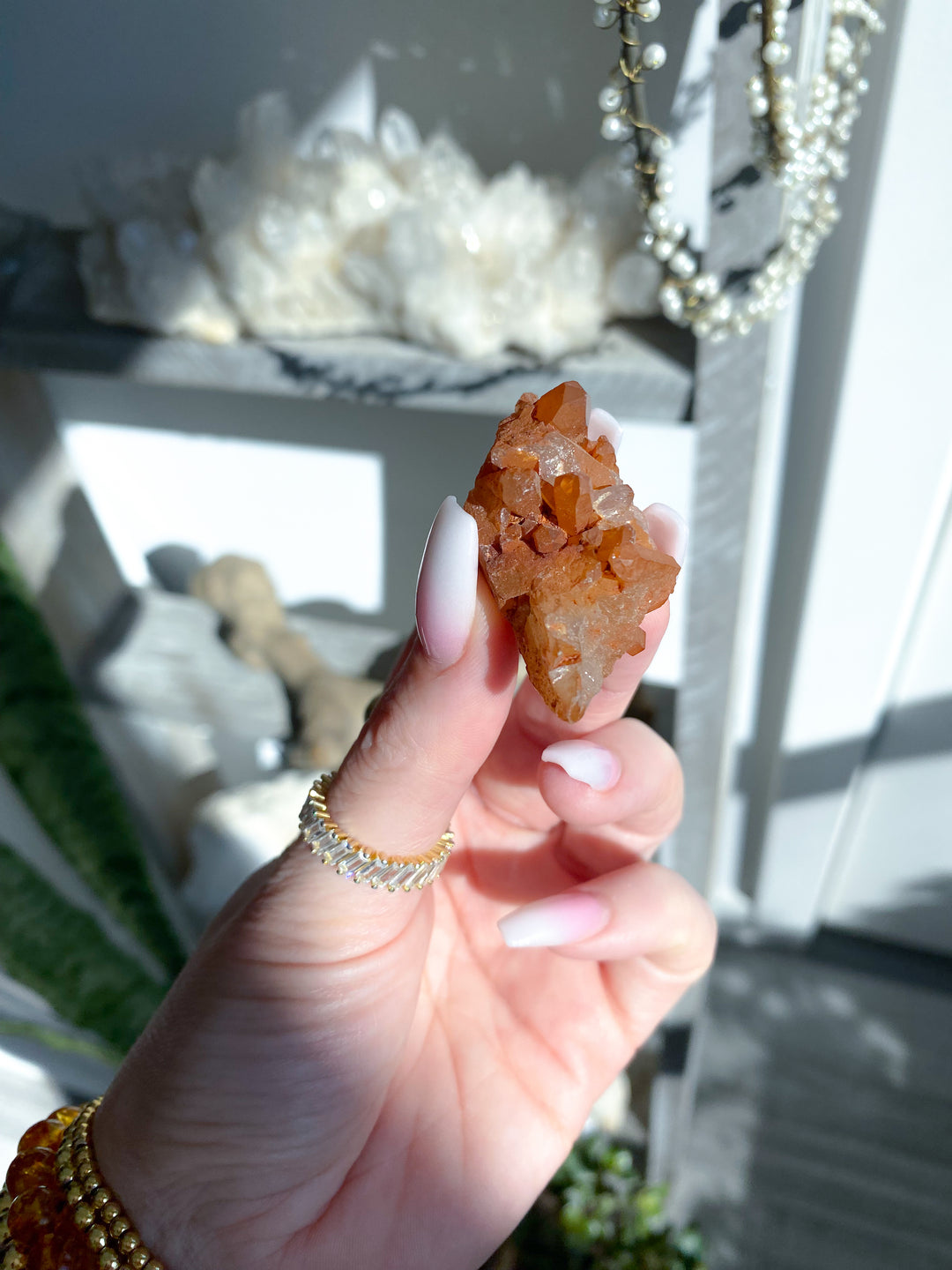 Natural Tangerine Quartz Mini Cluster #1