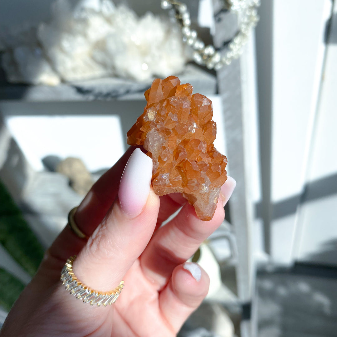 Natural Tangerine Quartz Mini Cluster #1