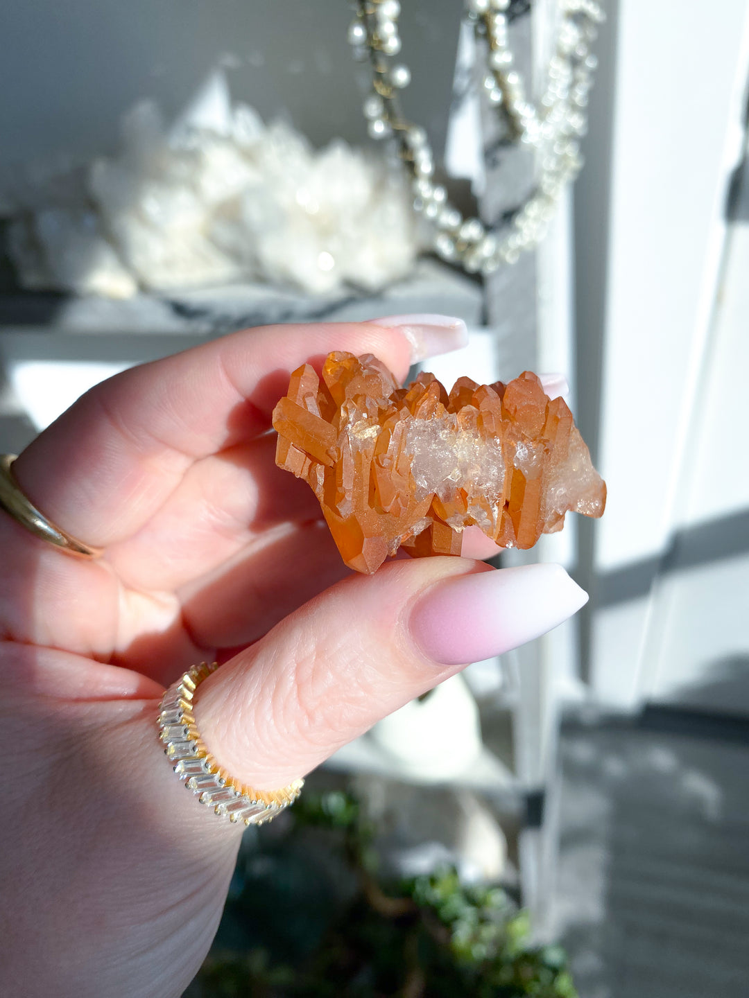 Natural Tangerine Quartz Mini Cluster #1