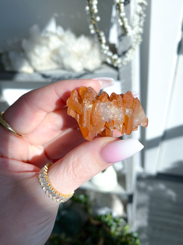 Natural Tangerine Quartz Mini Cluster #1