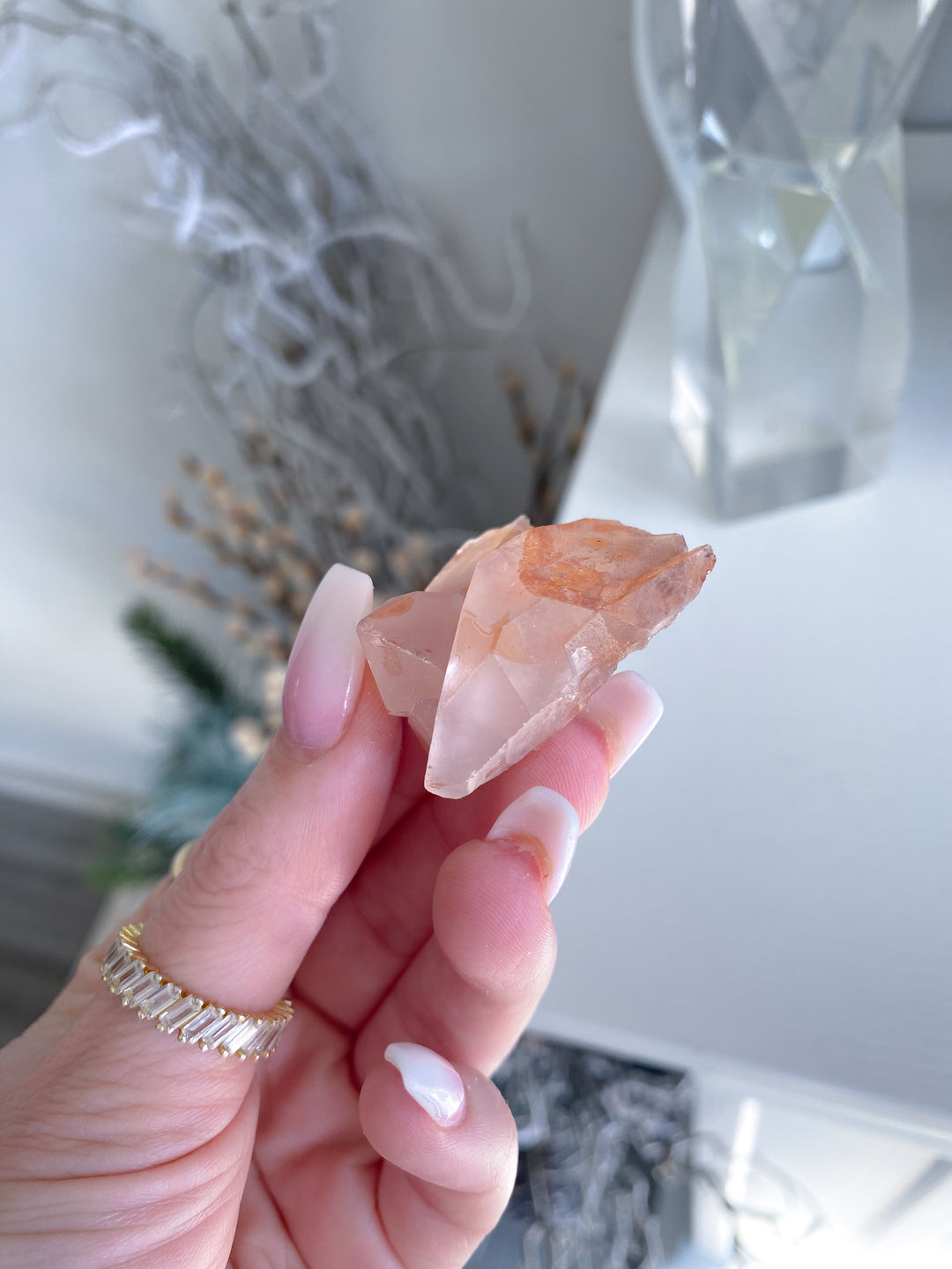 Natural Tangerine Quartz Mini Cluster #2