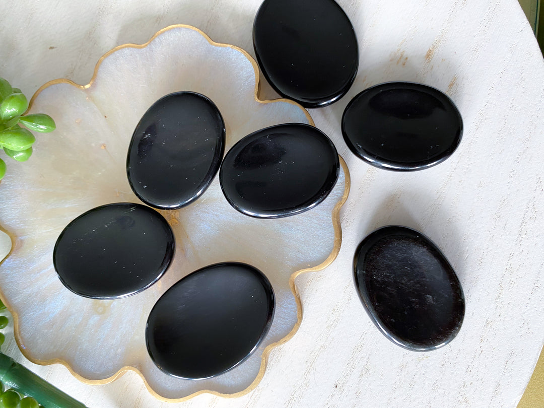 Black Obsidian Worry Stone